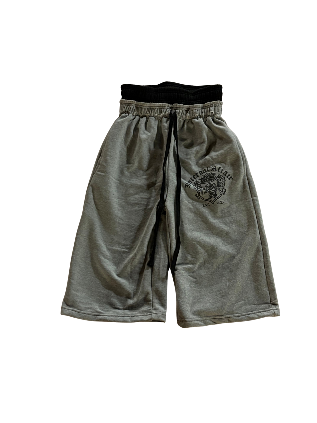 INTERNAL AFFAIR Yang Double Waisted 3/4 Shorts - Grey