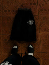 INTERNAL AFFAIR Yin Double Waisted 3/4 Shorts - Black